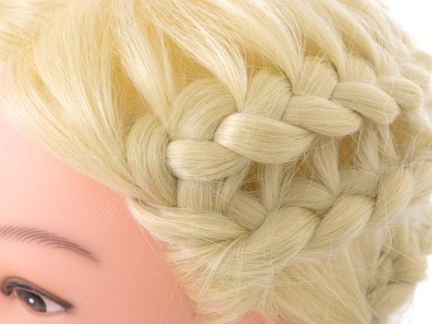 Główka głowa treningowa fryzjerska naturalne włosy blond Główka głowa treningowa fryzjerska naturalne włosy blond