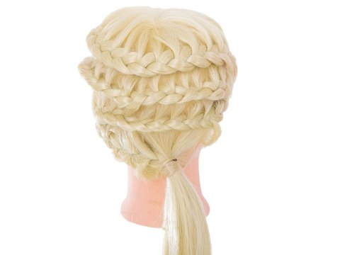 Główka głowa treningowa fryzjerska naturalne włosy blond Główka głowa treningowa fryzjerska naturalne włosy blond