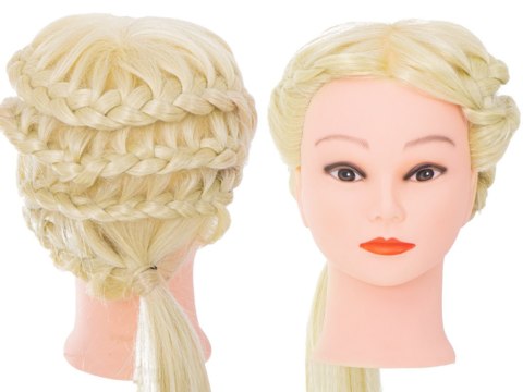 Główka głowa treningowa fryzjerska naturalne włosy blond Główka głowa treningowa fryzjerska naturalne włosy blond