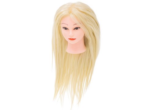 Główka głowa treningowa fryzjerska naturalne włosy blond Główka głowa treningowa fryzjerska naturalne włosy blond