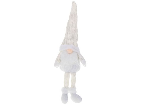 Krasnal skrzat świąteczny z brodą biały 47cm Krasnal skrzat świąteczny z brodą biały 47cm