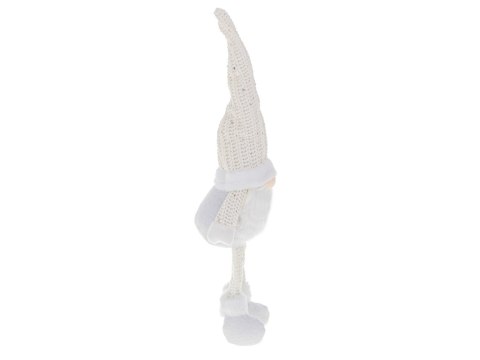 Krasnal skrzat świąteczny z brodą biały 47cm Krasnal skrzat świąteczny z brodą biały 47cm