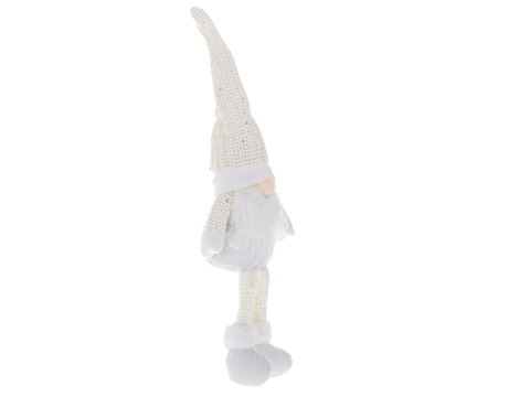 Krasnal skrzat świąteczny z brodą biały 47cm Krasnal skrzat świąteczny z brodą biały 47cm