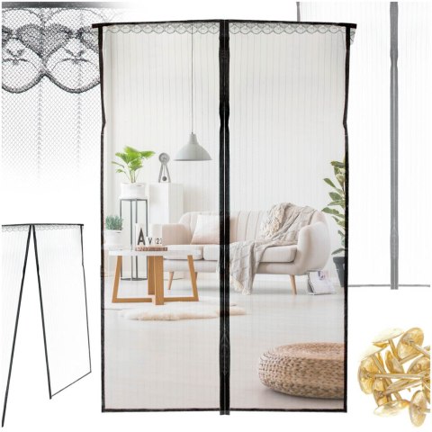 Moskitiera siatka magnetyczna na drzwi 160x230cm CZARNA Moskitiera siatka magnetyczna na drzwi 160x230cm CZARNA