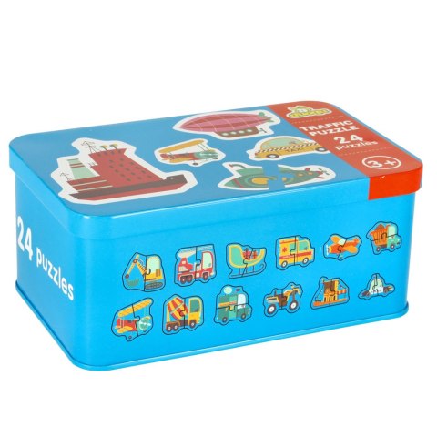Puzzle w puszce pojazdy 24 puzzle Puzzle w puszce pojazdy 24 puzzle