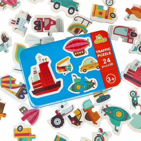 Puzzle w puszce pojazdy 24 puzzle Puzzle w puszce pojazdy 24 puzzle