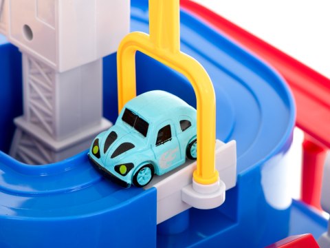 Tor przeszkód interaktywny samochodowy wyścigi parking 4 pojazdy auto autobus radiowóz wóz strażacki helikopter 24x24cm XL Tor przeszkód interaktywny samochodowy wyścigi parking 4 pojazdy auto autobus radiowóz wóz strażacki helikopter 24x24cm XL