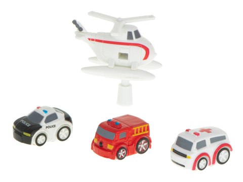 Tor przeszkód interaktywny samochodowy wyścigi parking 4 pojazdy auto radiowóz ambulans helikopter 32x32cm XXL Tor przeszkód interaktywny samochodowy wyścigi parking 4 pojazdy auto radiowóz ambulans helikopter 32x32cm XXL