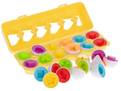 Układanka edukacyjna sorter dopasuj kształty jajka 12 sztuk Układanka edukacyjna sorter dopasuj kształty jajka 12 sztuk