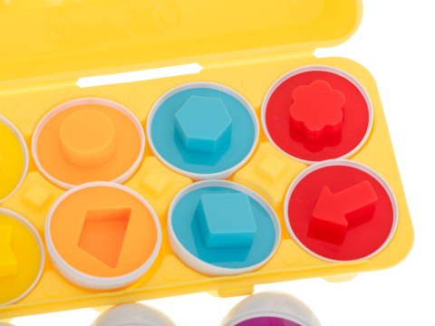 Układanka edukacyjna sorter dopasuj kształty jajka 12 sztuk Układanka edukacyjna sorter dopasuj kształty jajka 12 sztuk
