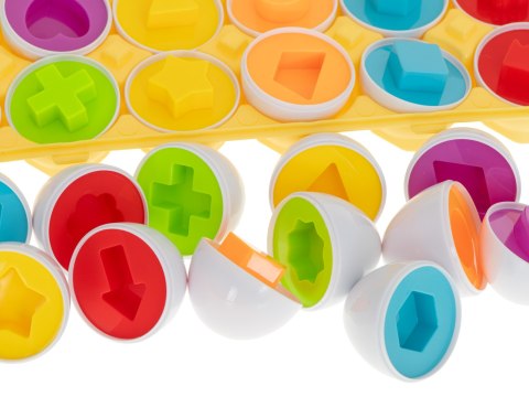 Układanka edukacyjna sorter dopasuj kształty jajka 12 sztuk Układanka edukacyjna sorter dopasuj kształty jajka 12 sztuk