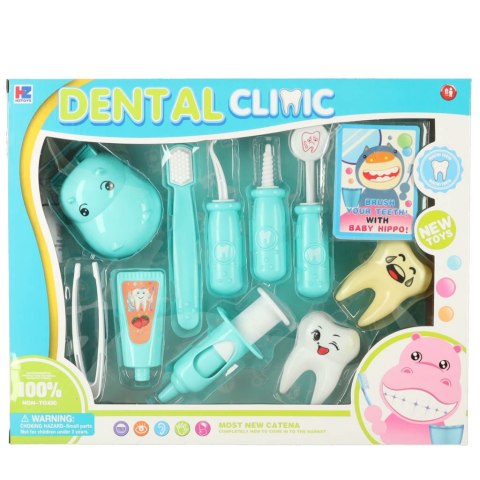 Dentysta zestaw lekarski hipopotam niebieski Dentysta zestaw lekarski hipopotam niebieski