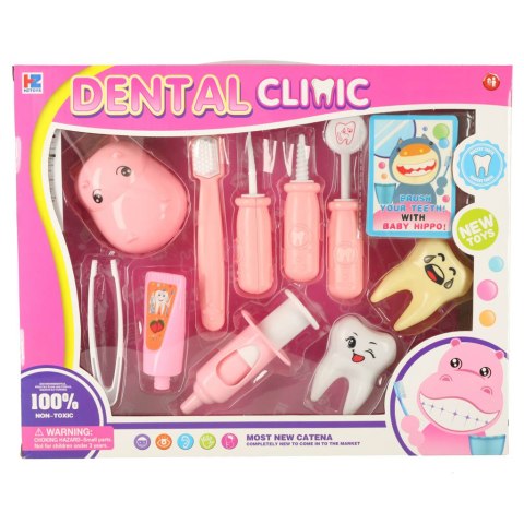 Dentysta zestaw lekarski hipopotam różowy Dentysta zestaw lekarski hipopotam różowy