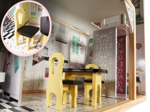 Domek dla lalek drewniany MDF mebelki 122cm XXL LED Domek dla lalek drewniany MDF mebelki 122cm XXL LED