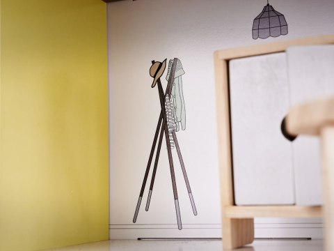 Domek dla lalek drewniany mebelki 70cm szary Domek dla lalek drewniany mebelki 70cm szary