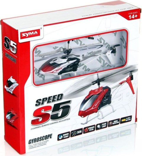 Helikopter zdalnie sterowany na pilota RC SYMA S5 3CH biały Helikopter zdalnie sterowany na pilota RC SYMA S5 3CH biały