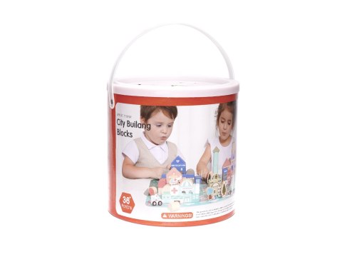 Klocki drewniane edukacyjne miasto puzzle 135el. Klocki drewniane edukacyjne miasto puzzle 135el.