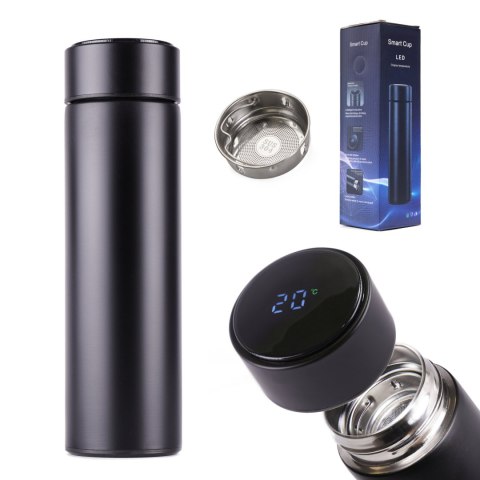 Kubek bidon termiczny termos smart LED 500ml czarny Kubek bidon termiczny termos smart LED 500ml czarny