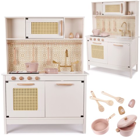 Kuchnia dla dzieci drewniana MDF retro z akcesoriami BOHO 100cm Kuchnia dla dzieci drewniana MDF retro z akcesoriami BOHO 100cm