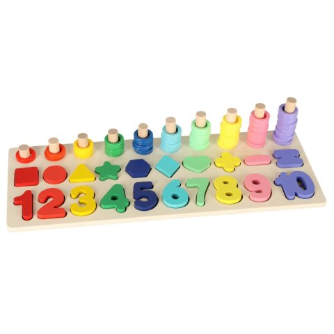 Liczydło drewniane sorter cyfry montessori 3w1 13x36cm Liczydło drewniane sorter cyfry montessori 3w1 13x36cm