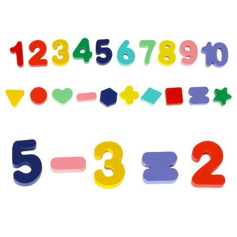 Liczydło drewniane sorter cyfry montessori 3w1 13x36cm Liczydło drewniane sorter cyfry montessori 3w1 13x36cm