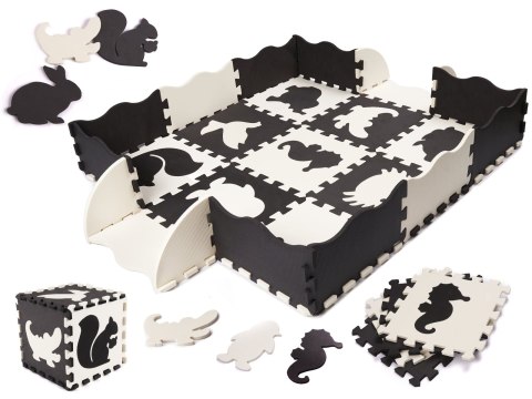 Mata edukacyjna piankowa puzzle 114 x 114 x 1 cm czarna 25 elementów Mata edukacyjna piankowa puzzle 114 x 114 x 1 cm czarna 25 elementów
