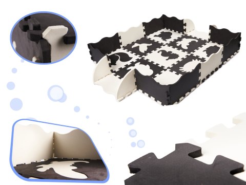 Mata edukacyjna piankowa puzzle 114 x 114 x 1 cm czarna 25 elementów Mata edukacyjna piankowa puzzle 114 x 114 x 1 cm czarna 25 elementów