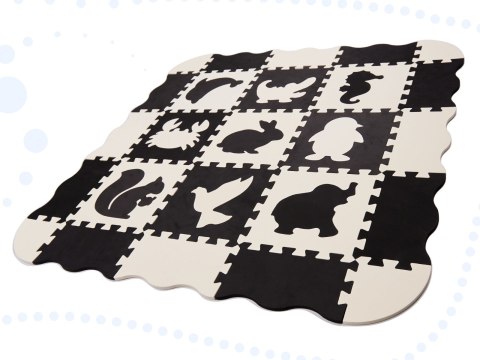 Mata edukacyjna piankowa puzzle 114 x 114 x 1 cm czarna 25 elementów Mata edukacyjna piankowa puzzle 114 x 114 x 1 cm czarna 25 elementów