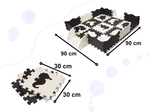 Mata edukacyjna piankowa puzzle 114 x 114 x 1 cm czarna 25 elementów Mata edukacyjna piankowa puzzle 114 x 114 x 1 cm czarna 25 elementów