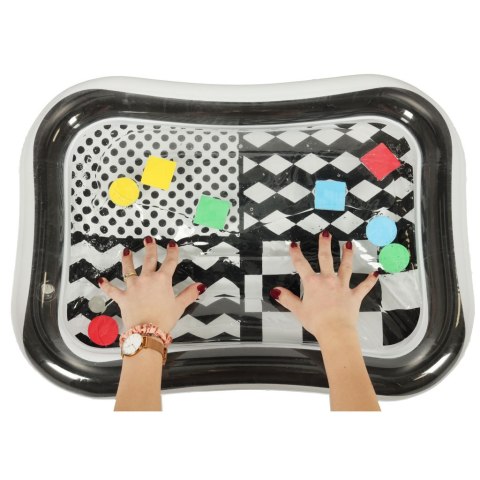 Mata wodna sensoryczna dmuchana dla niemowląt czarno-biała mix wzorów XXL 65x50 cm Mata wodna sensoryczna dmuchana dla niemowląt czarno-biała mix wzorów XXL 65x50 cm