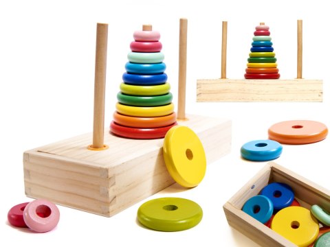 Piramida drewniana z podstawą wieża sorter Piramida drewniana z podstawą wieża sorter