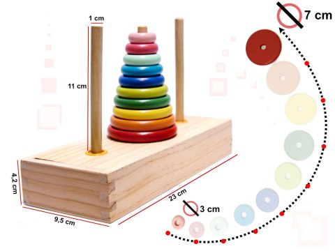 Piramida drewniana z podstawą wieża sorter Piramida drewniana z podstawą wieża sorter