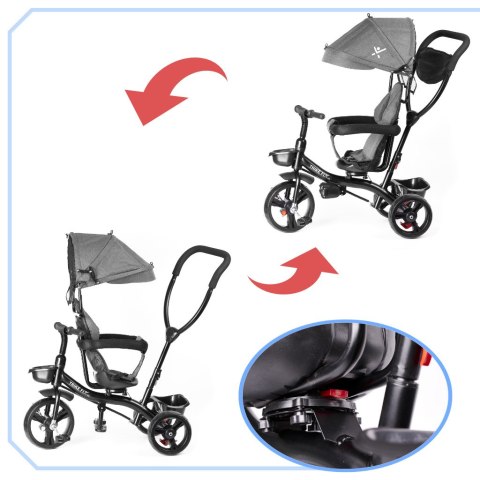 Rowerek trójkołowy Trike Fix Lite rower spacerówka 3w1 obracany 360 wolne koło szary Rowerek trójkołowy Trike Fix Lite rower spacerówka 3w1 obracany 360 wolne koło szary