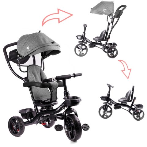 Rowerek trójkołowy Trike Fix Lite rower spacerówka 3w1 obracany 360 wolne koło szary Rowerek trójkołowy Trike Fix Lite rower spacerówka 3w1 obracany 360 wolne koło szary