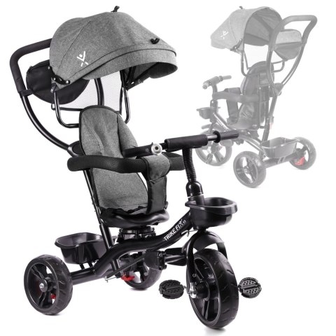 Rowerek trójkołowy Trike Fix Lite rower spacerówka 3w1 obracany 360 wolne koło szary Rowerek trójkołowy Trike Fix Lite rower spacerówka 3w1 obracany 360 wolne koło szary