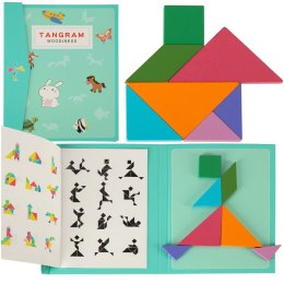 Tangram książeczka magnetyczna układanka montessori klocki gra logiczna 3D