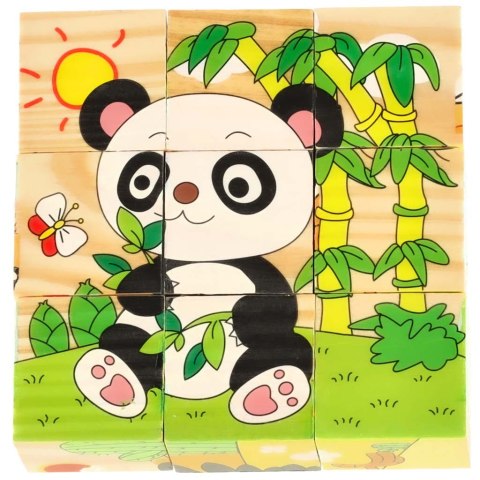 Klocki drewniane edukacyjne puzzle układanka kostki Safari 6w1 9el. Klocki drewniane edukacyjne puzzle układanka kostki Safari 6w1 9el.