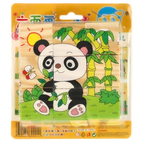 Klocki drewniane edukacyjne puzzle układanka kostki Safari 6w1 9el. Klocki drewniane edukacyjne puzzle układanka kostki Safari 6w1 9el.