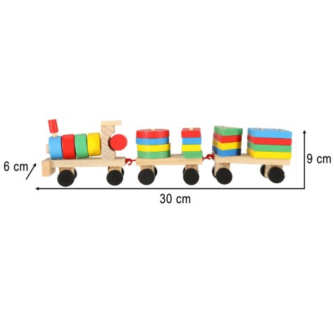 Kolejka pociąg lokomotywa klocki drewniane sorter układanka zręcznościowa 30cm Kolejka pociąg lokomotywa klocki drewniane sorter układanka zręcznościowa 30cm
