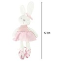 Maskotka pluszowa pluszak przytulanka królik zajączek w różowej sukience 42cm