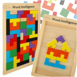 Puzzle drewniane układanka tetris klocki 40el.