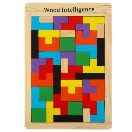 Puzzle drewniane układanka tetris klocki 40el.