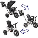 Rowerek trójkołowy Trike Fix V3 rower spacerówka 3w1 obracany 360 wolne koło czarny
