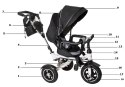 Rowerek trójkołowy Trike Fix V3 rower spacerówka 3w1 obracany 360 wolne koło czarny