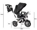 Rowerek trójkołowy Trike Fix V3 rower spacerówka 3w1 obracany 360 wolne koło czarny