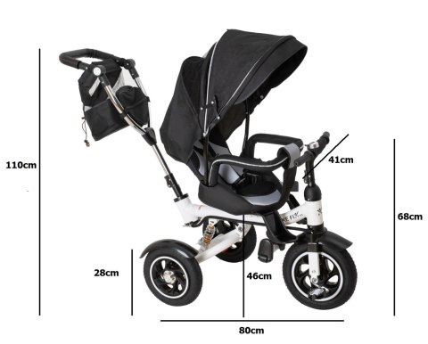 Rowerek trójkołowy Trike Fix V3 rower spacerówka 3w1 obracany 360 wolne koło czarny Rowerek trójkołowy Trike Fix V3 rower spacerówka 3w1 obracany 360 wolne koło czarny