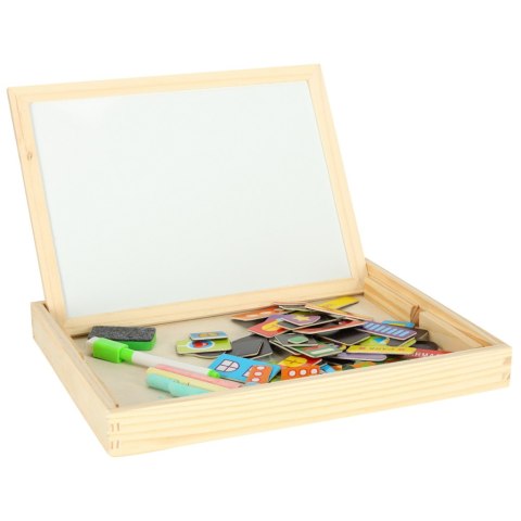 Tablica magnetyczna kredowa wielofunkcyjna miasto + kredka marker gąbka Tablica magnetyczna kredowa wielofunkcyjna miasto + kredka marker gąbka