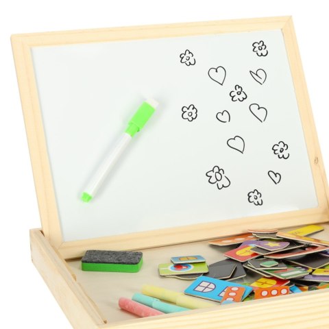 Tablica magnetyczna kredowa wielofunkcyjna miasto + kredka marker gąbka Tablica magnetyczna kredowa wielofunkcyjna miasto + kredka marker gąbka
