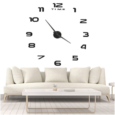 Zegar ścienny naklejany DIY duży regulowany 80-120cm czarny 12 cyfr Zegar ścienny naklejany DIY duży regulowany 80-120cm czarny 12 cyfr