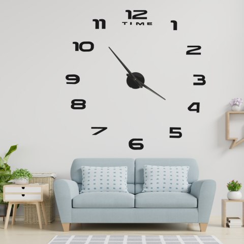 Zegar ścienny naklejany DIY duży regulowany 80-120cm czarny 12 cyfr Zegar ścienny naklejany DIY duży regulowany 80-120cm czarny 12 cyfr